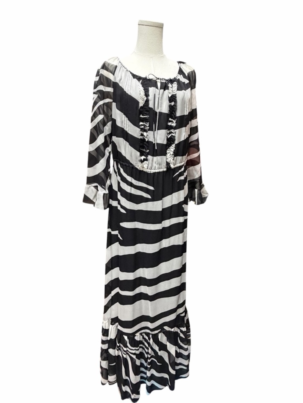 D-6 Diane von Furstenberg zebra-print silk Simonia maxi dress
